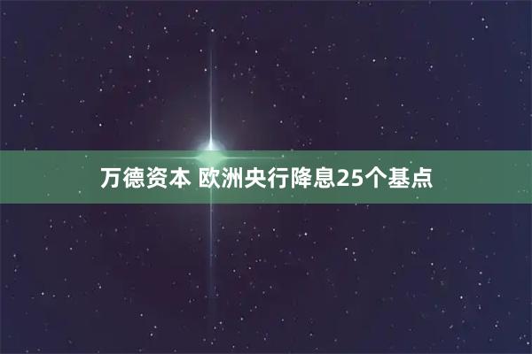 万德资本 欧洲央行降息25个基点