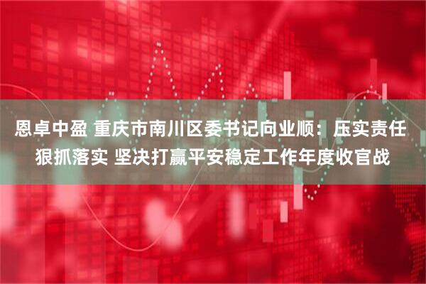 恩卓中盈 重庆市南川区委书记向业顺：压实责任 狠抓落实 坚决打赢平安稳定工作年度收官战